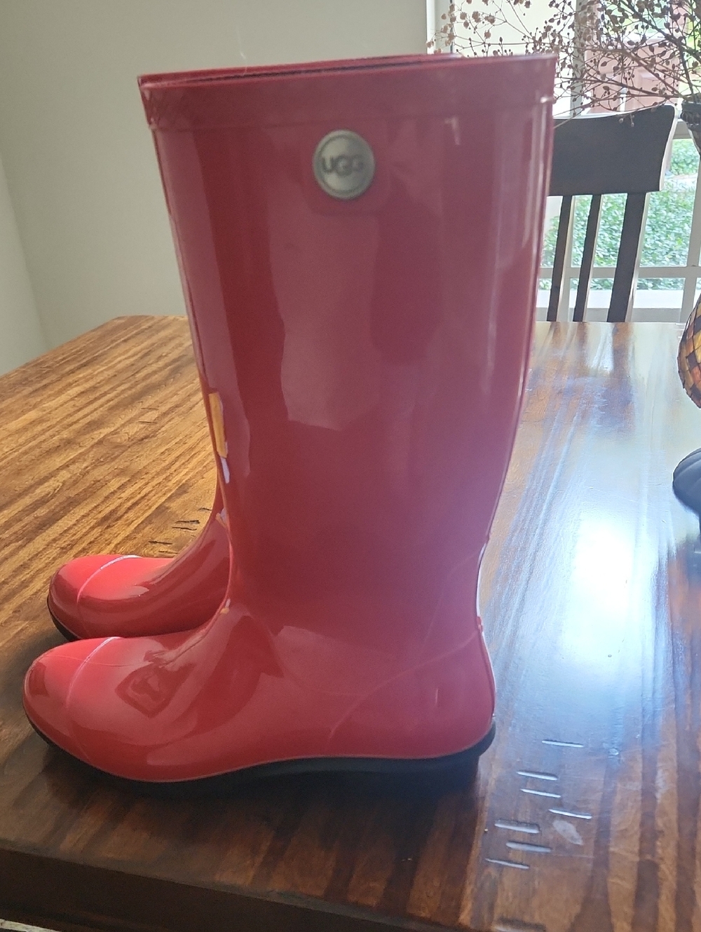 UGG Glossy Tall Rain Boots - Coral